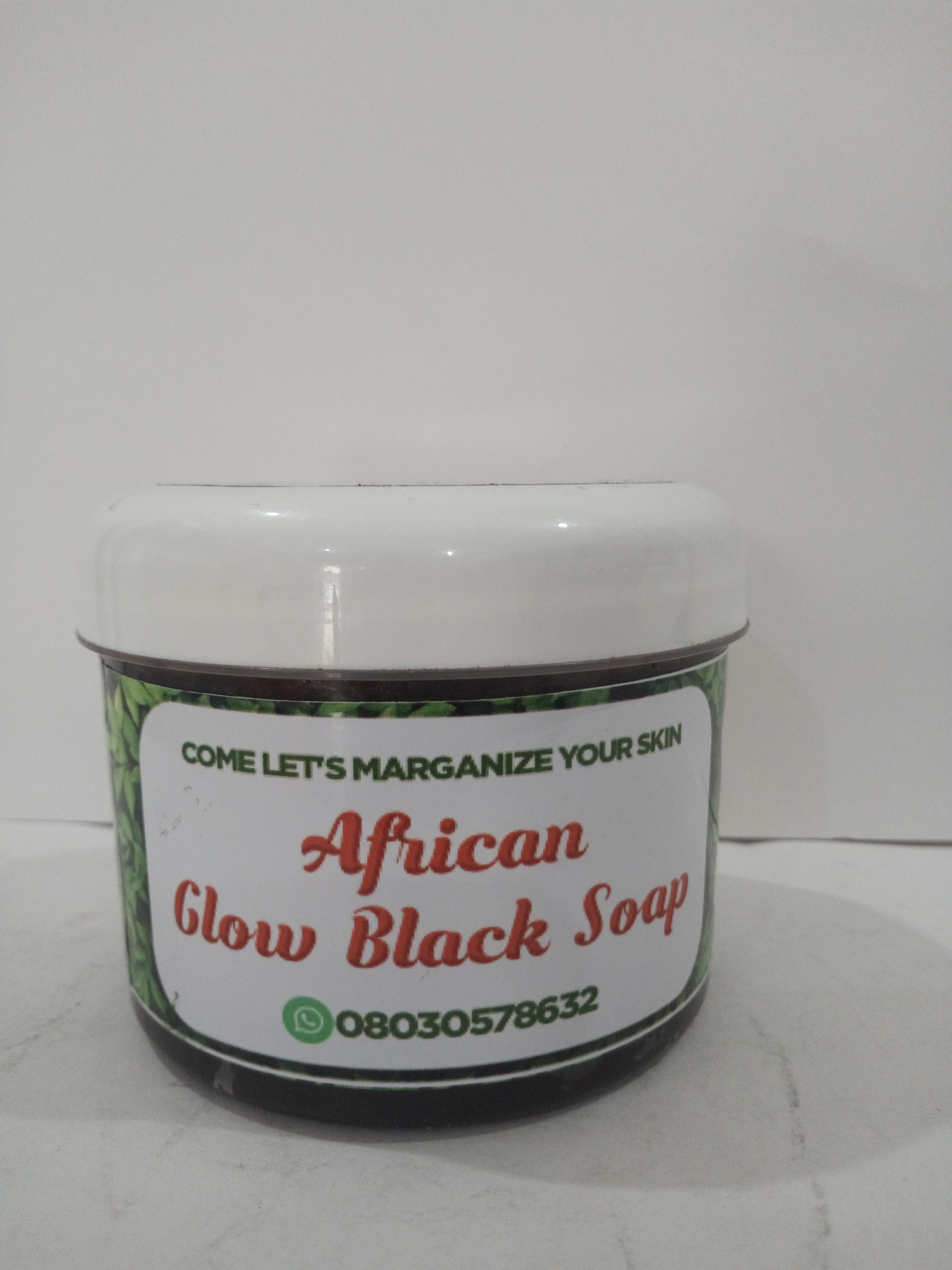 Marganic skin care. African glow black soap