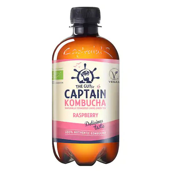 Captain Kombucha Organic Raspberry Kombucha dairy free, 400ml