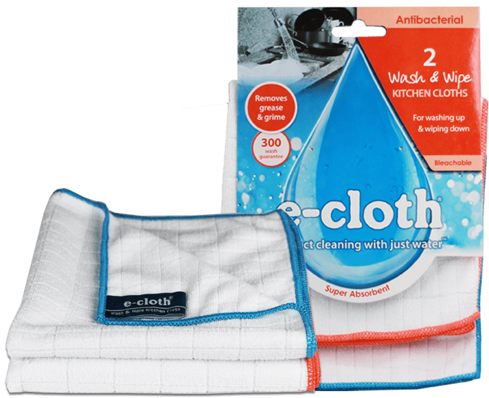 2 wash & wipe kitchen E-cloths