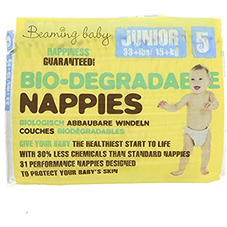 Beaming baby bio-degradable nappies 33+lbs / 15+kg (size 5)