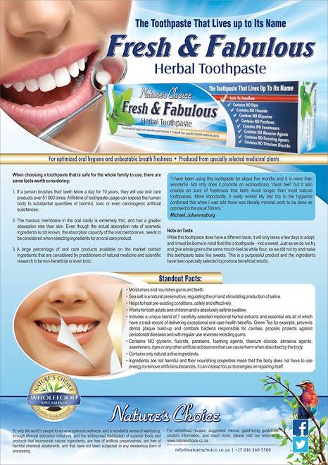 Nature’s choice fresh and fabulous Herbal toothpaste