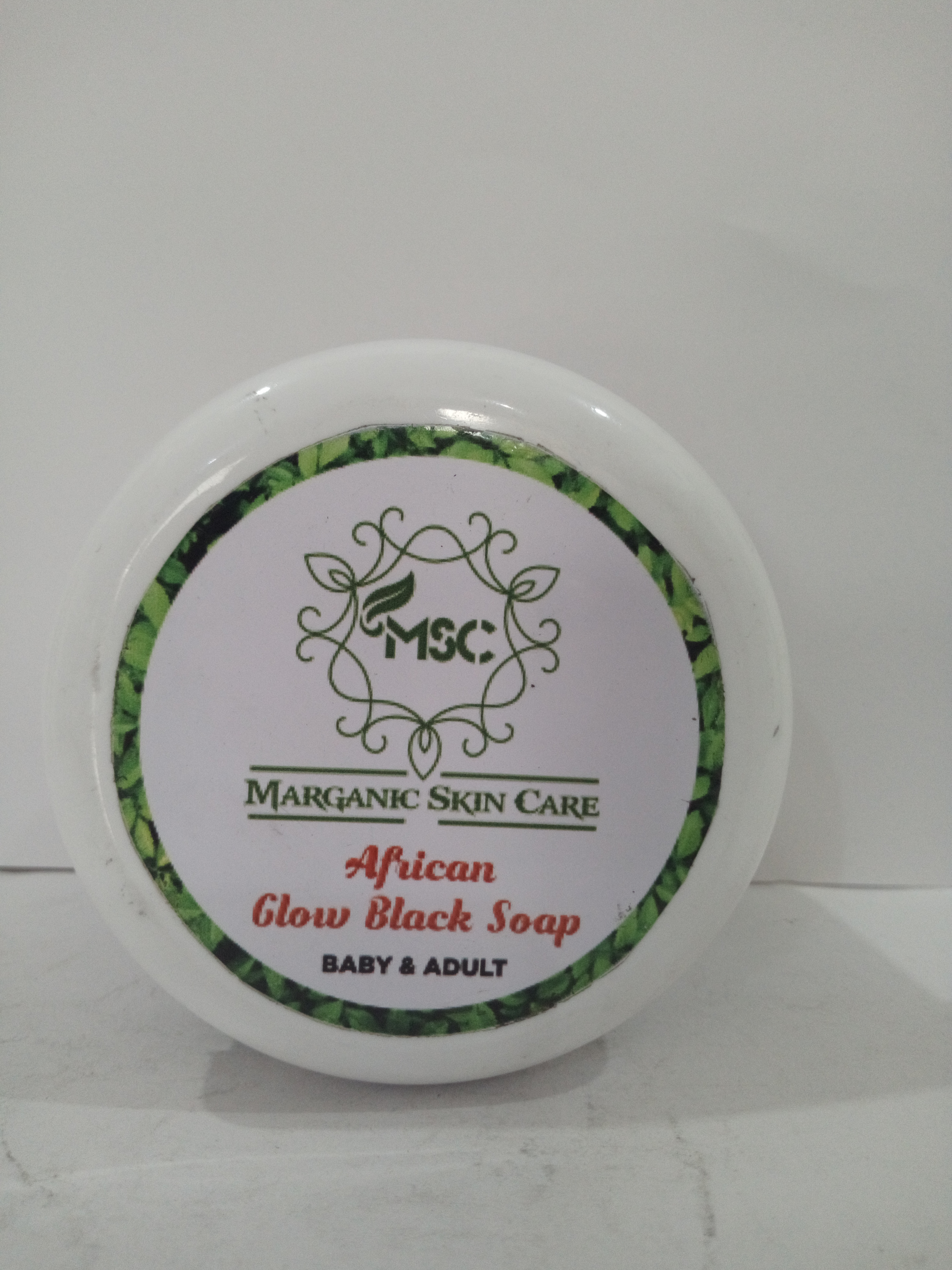 Marganic skin care. African glow black soap