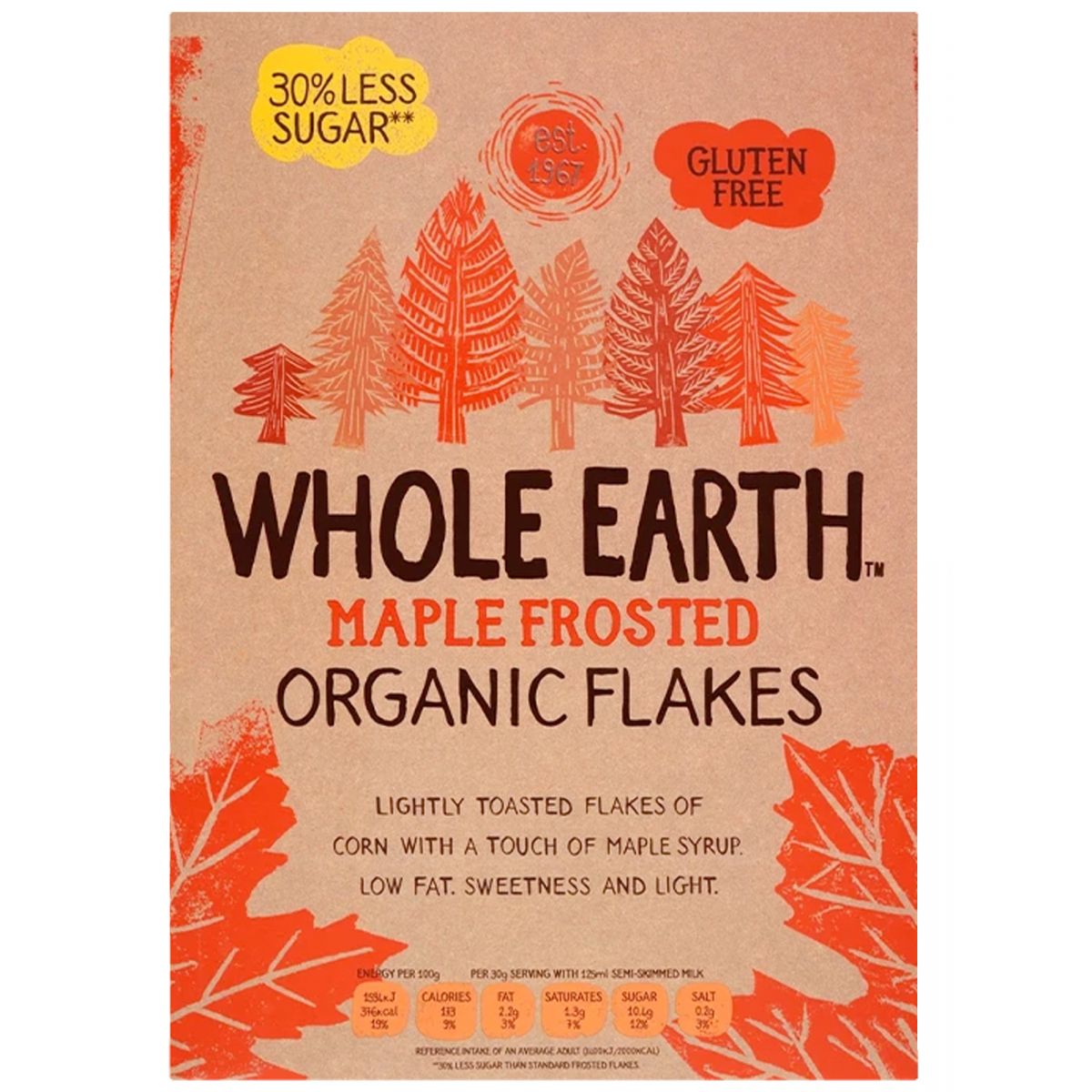 Whole earth maple frosted organic flakes