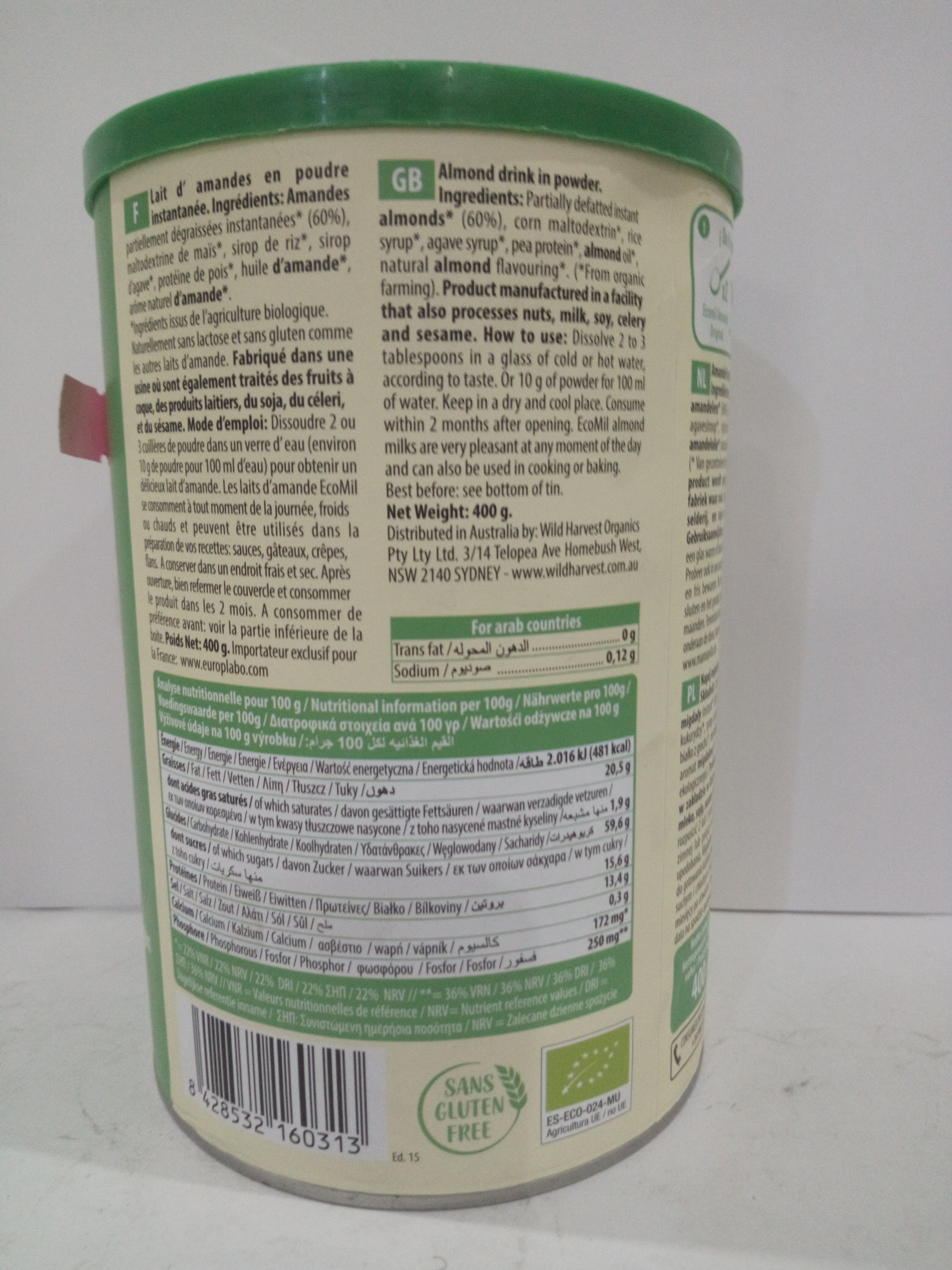 Eco mil instant shake drink amande original